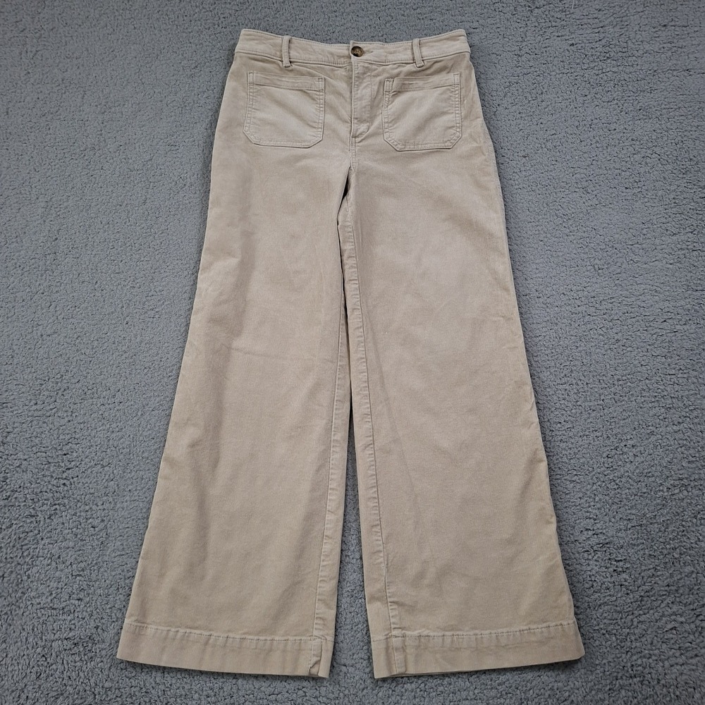 LOFT The Palmer Wide Leg Pants Corduroy Khaki Women's Size 6 Office School